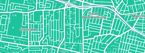 Map showing the location of Lawn Mowing Blacktown in South Wentworthville, NSW 2145
