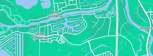 Map showing the location of Garden Kerbing South Yunderup in South Yunderup, WA 6208