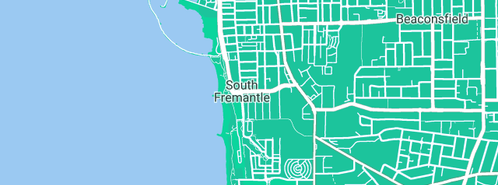 Map showing the location of Mareena Purslowe & Associates in South Fremantle, WA 6162