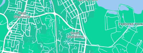 Map showing the location of MKM Stumpgrinding in South Gladstone, QLD 4680
