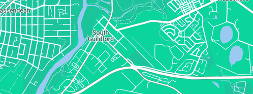 Map showing the location of Serenity Healing in South Guildford, WA 6055