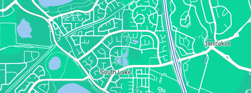Map showing the location of Ocean Tech System in South Lake, WA 6164