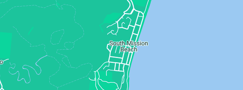 Map showing the location of Calypso Coaches in South Mission Beach, QLD 4852