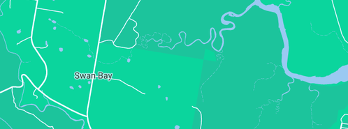 Map showing the location of Geoff Petersen Backhoe Hire in Swan Bay, NSW 2324