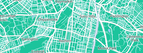 Map showing the location of Grasshopper Graphics & Animation in Strawberry Hills, NSW 2012