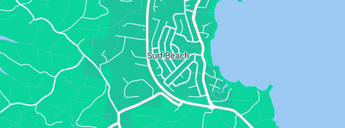 Map showing the location of Beach Side Takeaway in Surf Beach, NSW 2536