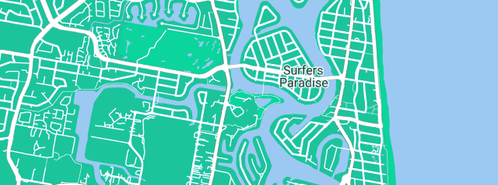 Map showing the location of Surfers Hawaiian Holiday Apartments in Surfers Paradise, QLD 4217